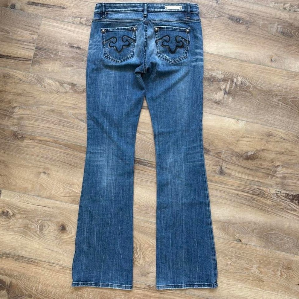 Vintage Express Rerock Low Rise Bootcut Jeans 6L Long Stretch Flared Y2K Retro